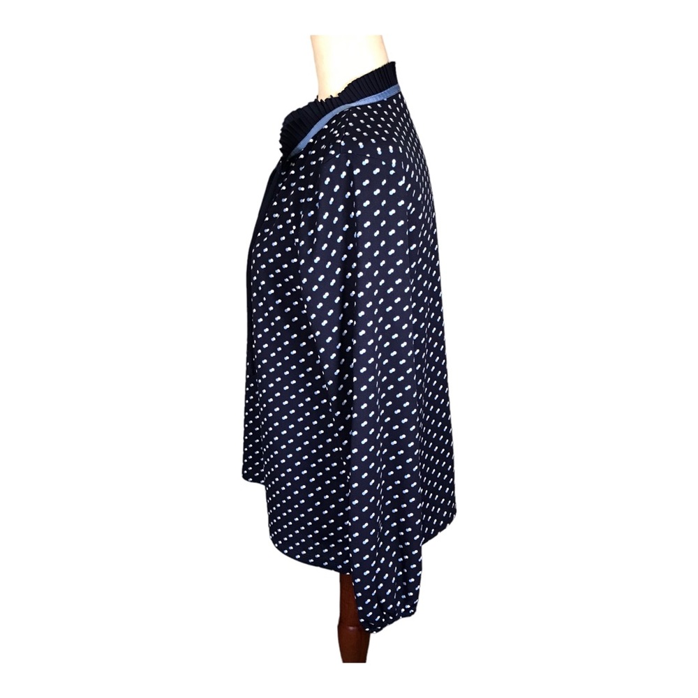 Talbots Blue Ruffle Collar Blouse - Picture 9 of 12